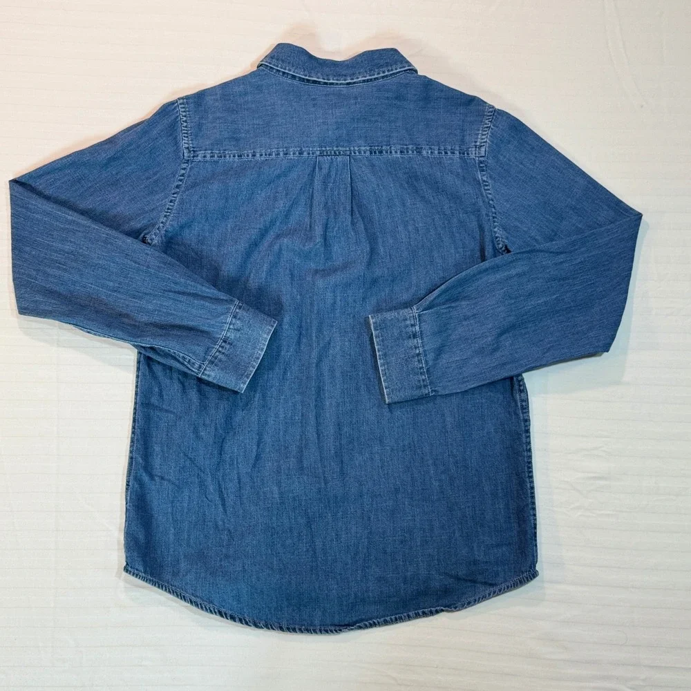 US Polo Assn Boys Denim Button Down Shirt Blue Long Sleeve XL 14-16